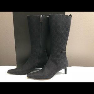 Authentic Denim Gucci Boots in Chocolate Brown